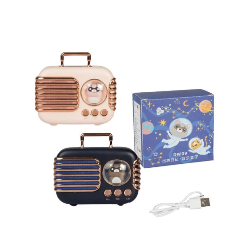 Z MINI PARLANTE Y RADIO VINTAGE CON MASCOTA DW09 AYV0263 ( C )