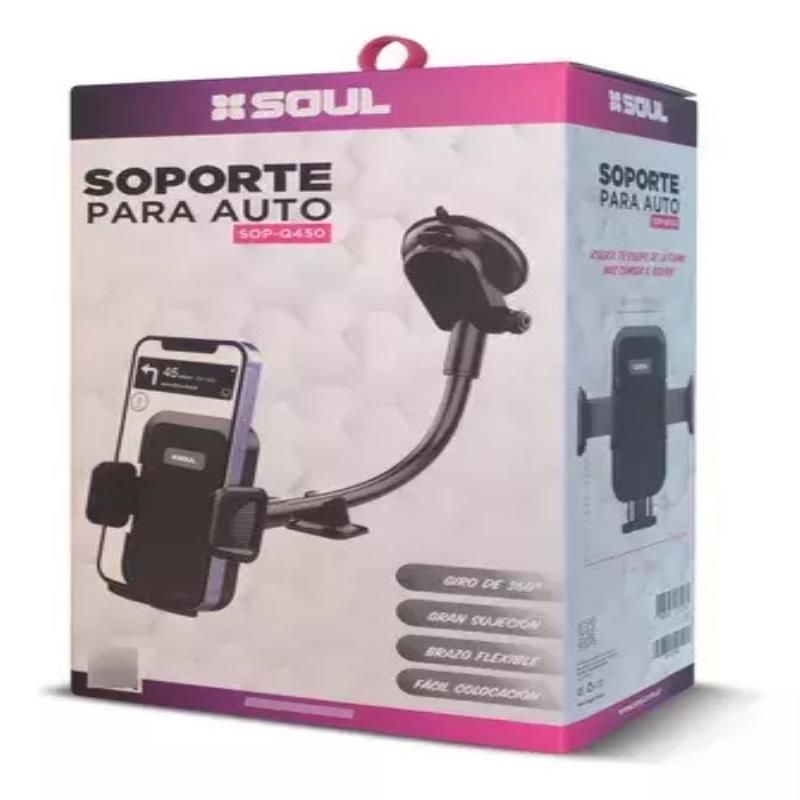 Z SOPORTE CELULAR UNIVERSAL BRAZO EXTENSIBLE PARA AUTO SOP-Q450