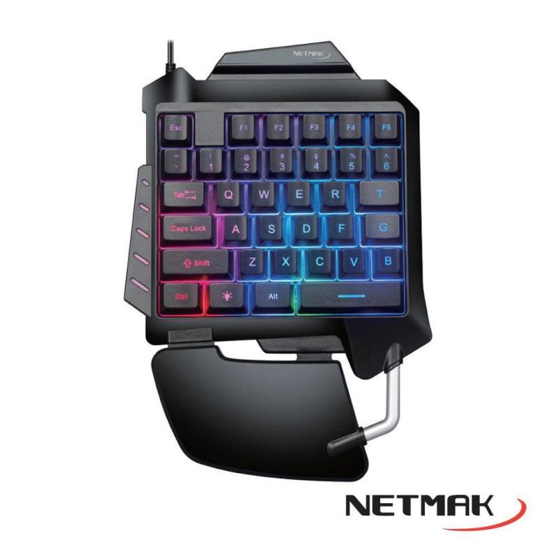 Z TECLADO GAMER UNA MANO RETROILUMINADO NETMAK NM-TACTICAL ( C )