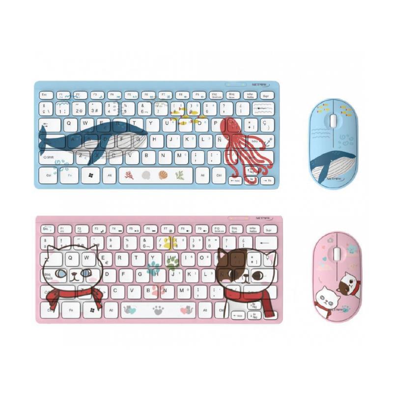 Z MINI TECLADO Y MOUSE INALAMBRICO ULTRA SLIM KIDS NETMAK NM-KB401 ( C )