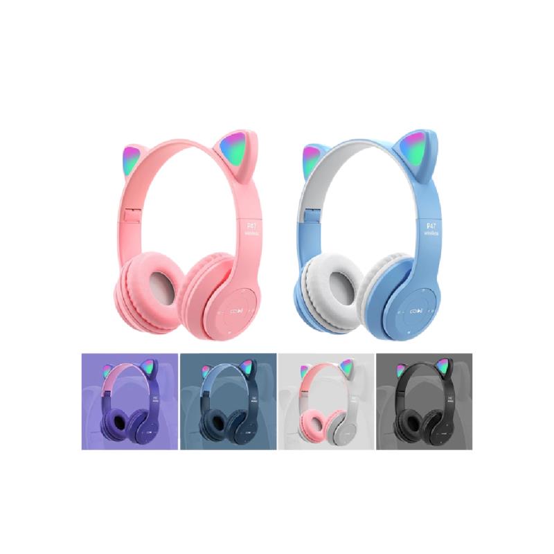 Z AURICULARES VINCHA BLUETOOTH GATITO P47/P47M ( C )