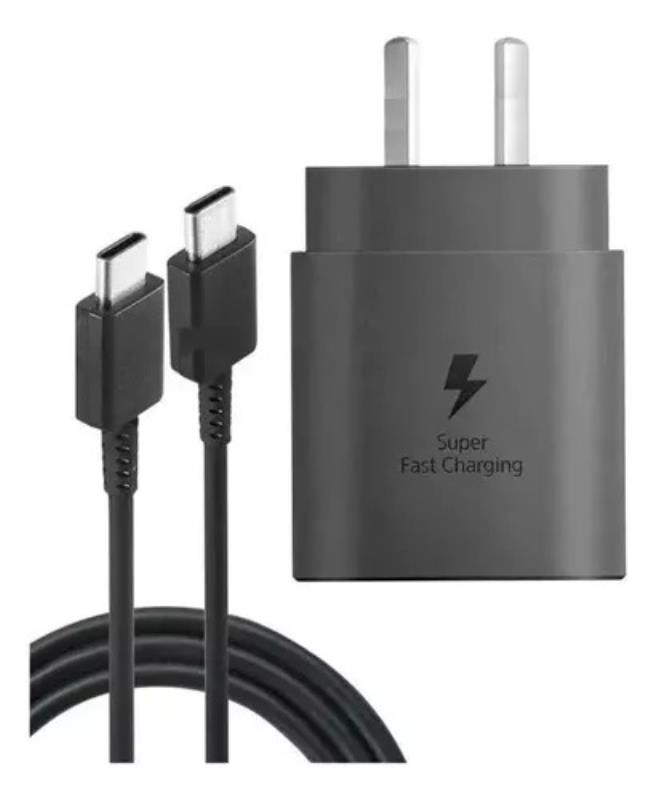 Z CARGADOR 220V C/CABLE TIPO C A TIPO C SAMSUNG CERTIFICADO 25W
