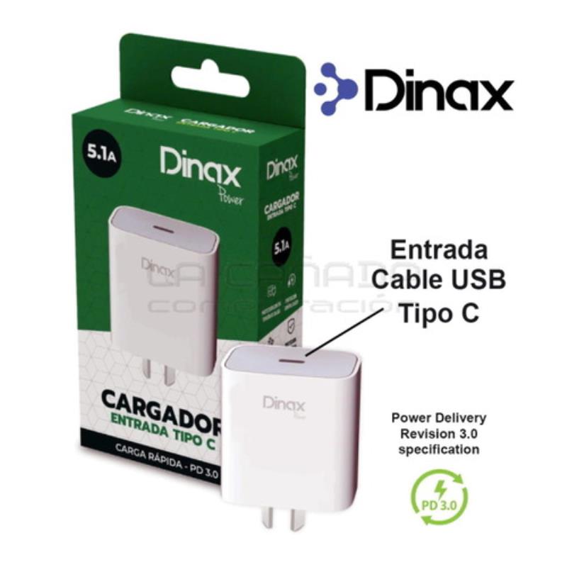 Z CARGADOR 220V FUENTE TIPO C 5.1A DINAX PR3CAR51V8 (SOLO FUENTE)